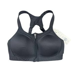 NWT Calia Carrie Underwood Size 36C Sports Bra Pure Black Front Zip Go All Out I